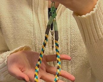Hand-woven paracord phone straps, colorful woven rope bag decorations