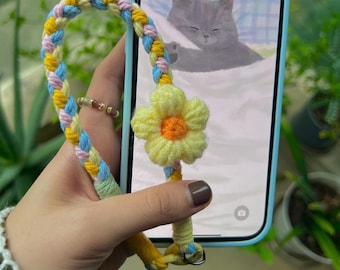 Handmade braided paracord mobile phone and camera lanyards, colorful woven rope straps for bags