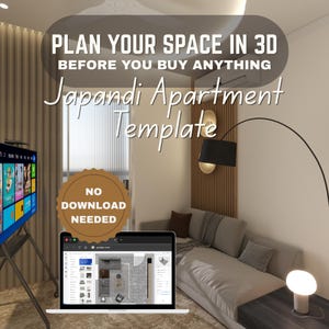 Apartment Room Planner | Visualize Furniture Layout in 3D | Editable Japandi Template
