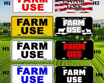 Farm Use License Plate, Farm Truck Tag, Aluminum Vanity Plate, Farmer Gift, Tractor Front Plate, Farm Decor