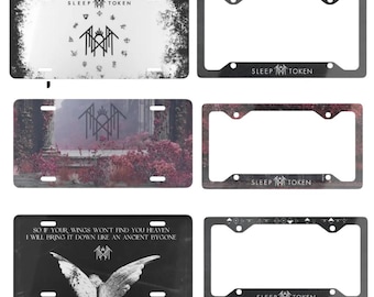 Sleep Token Vanity License Plate, Sleep Token License Plate Frame, Worship Band Gift, Alternative Metal Fan Decor, Car Accessory