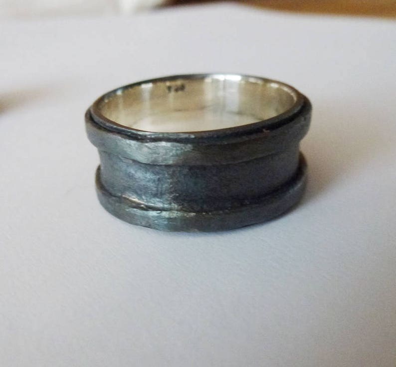 men/'s and women/'s band wedding sets Wedding ring Ring for Men Silver Wedding band Brushed Oxidized Sterling Silver men/'s Ring