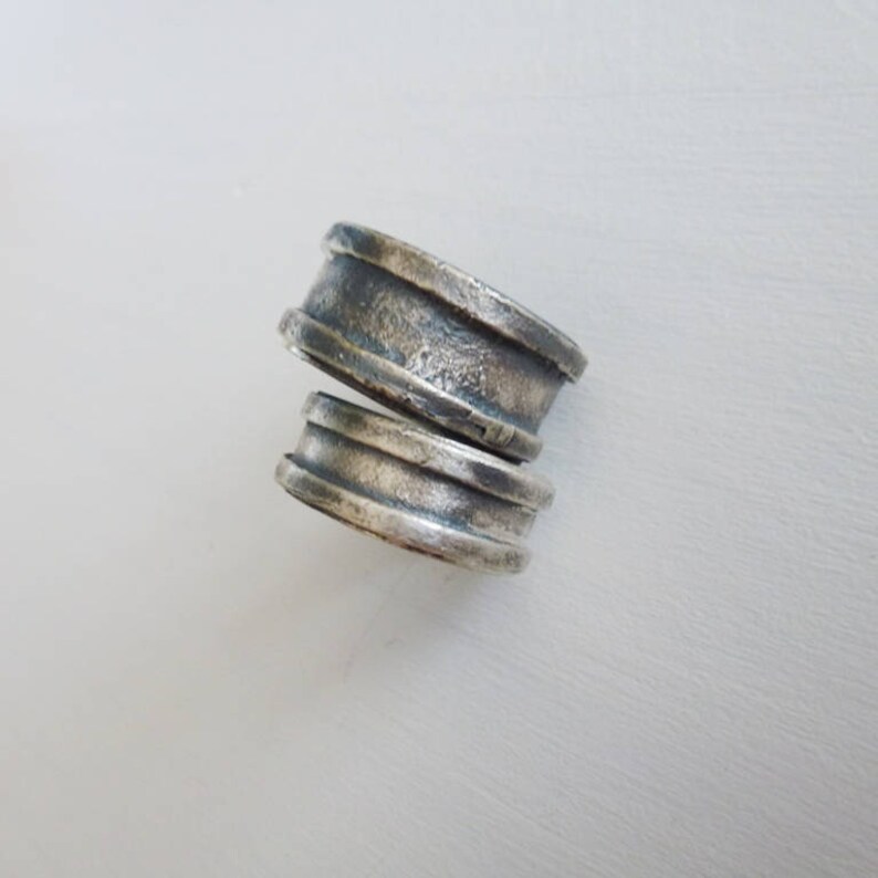 men/'s and women/'s band wedding sets Wedding ring Ring for Men Silver Wedding band Brushed Oxidized Sterling Silver men/'s Ring