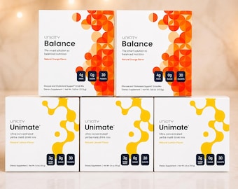 Unicity Balance & Unimate Bundle 5 Boxes | 2 Balance + 3 Unimate | Yerba Mate Drink Mix | Fiber Supplement Pack | Wellness Bundle