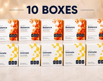 Unicity Balance & Unimate Bundle 10 Boxes | 5 Balance + 5 Unimate | Yerba Mate Drink Mix | Fiber Supplement | Bulk Quantity Pack