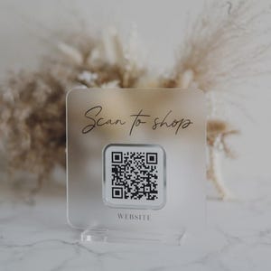 Custom QR Code Sign with Stand Personalised Scan to Pay & Social Media Display