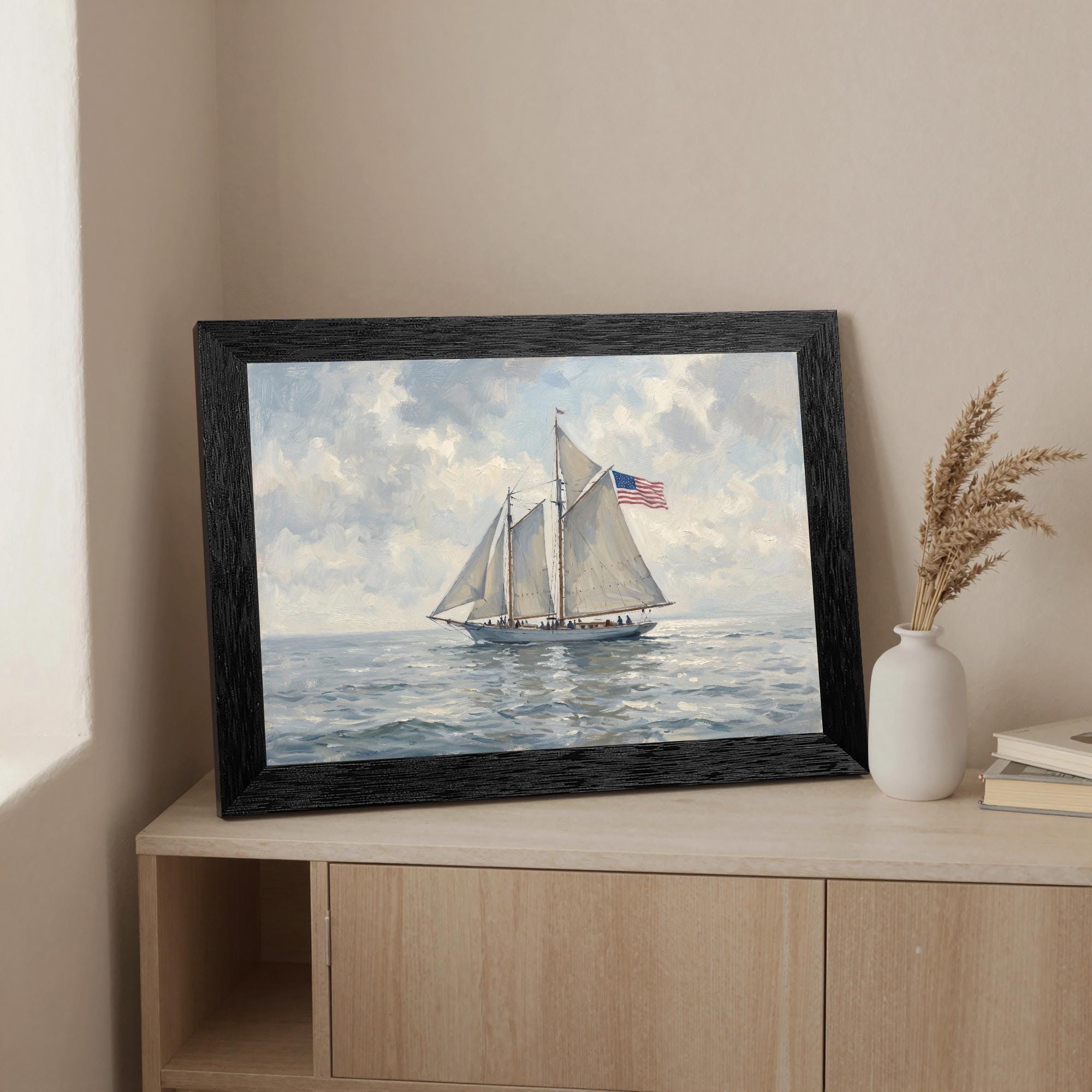 Vintage Schooner Painting - Etsy