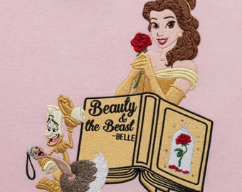 Ricamo Disney Belle Book Club File, Maglietta da lettrice, Maglietta da lettura in stile vintage per donna, Una storia vecchia come il tempo, Regalo per amanti dei libri