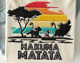 EMBROIDERED Disney Hakuna Matata Design, Animal Kingdom Shirts, Disney Lion King, Disney Family Trip 2024 Shirts, Disney Vacation Tee