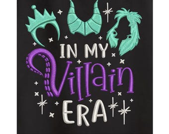 RICAMO Nel mio archivio dell'era dei cattivi Disney, Abbinamento ragazza, Maglietta amici cattivi, Disney World Malefica Regina cattiva Ursula Cruella, Maglietta strega