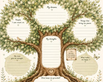 My Tree of Calm Printable Worksheet | Anxiety Relief Activity for Kids & Teens | Emotional Regulation Tool | School Counseling Resource