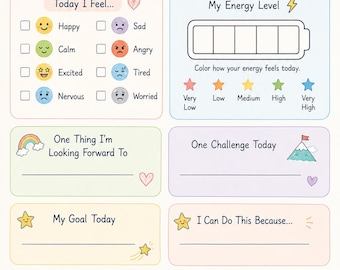 Morgen-Checkliste für Kinder | Sozial-emotionale Aktivität zum Schulstart | Gefühls- und Emotionscheck | Druckvorlage für Schulberater