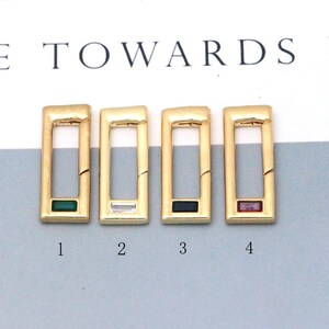 2pcs Gold Color Rectangular Clasp,Zircon Spring Clasp,Push Clasp,DIY Jewelry Making Accessories