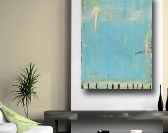 large abstract painting original art contemporary modern home decor blue painting huge on canvas bohemian textured acrylic custom art