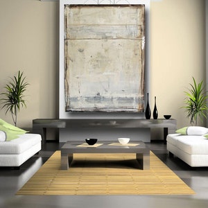 Brown, beige, gray large contemporary art gallery painting by custom painting Cheryl Wasilow