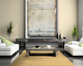 Brown, beige, gray large contemporary art gallery painting by Cheryl Wasilow