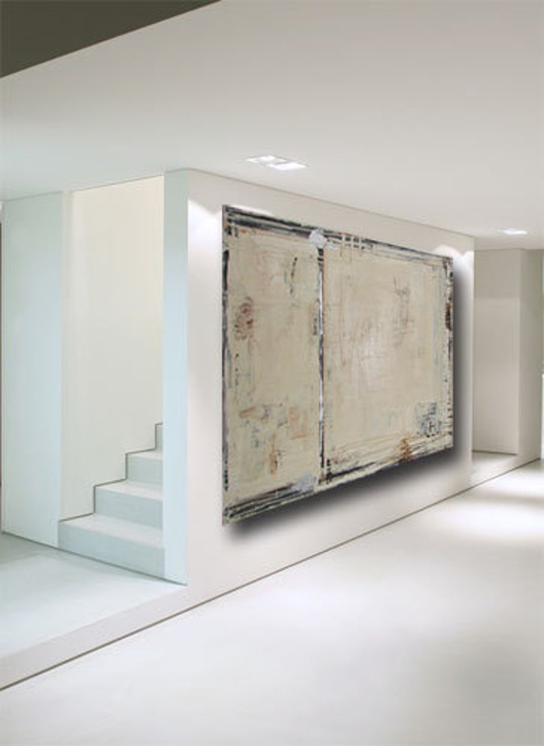 Neutral beige minimalist textured original painting large custom painting by Cheryl Wasilow image 3