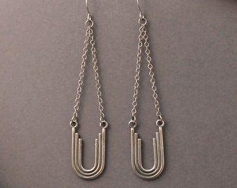 Chel arc earrings in sterling silver or brass