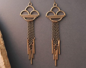 Coyote Rain fringe earrings in sterling silver or brass