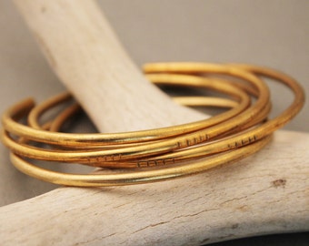 Johanna minimalist, modern brass stackable cuff bracelets