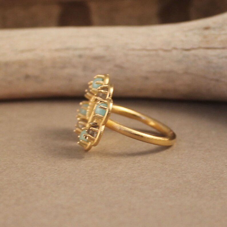 Flora adjustable gemstone ring in gold or sterling silver image 6