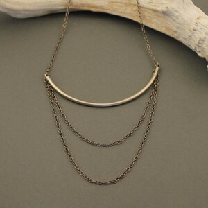 Maya-halsketting van sterlingzilver met bronskleurige ketting
