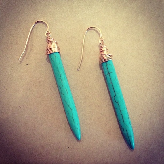 Turquoise Spike Earrings