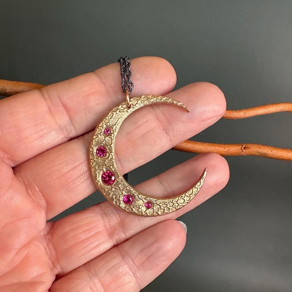 Blood Moon Crescent Moon Necklace