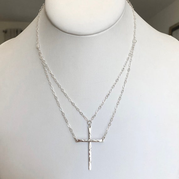 Original "Be Still"™ two-piece Cross Necklace in Sterling Silver