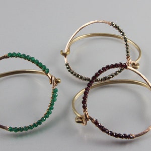 Gemstone Bronze Hinged Braceletthe Full Circle Bracelet image 3