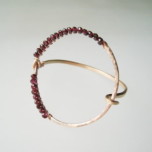 Gemstone Bronze Hinged Braceletthe Full Circle Bracelet image 1