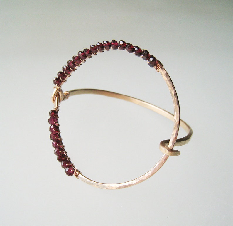 Gemstone Bronze Hinged Braceletthe Full Circle Bracelet image 1