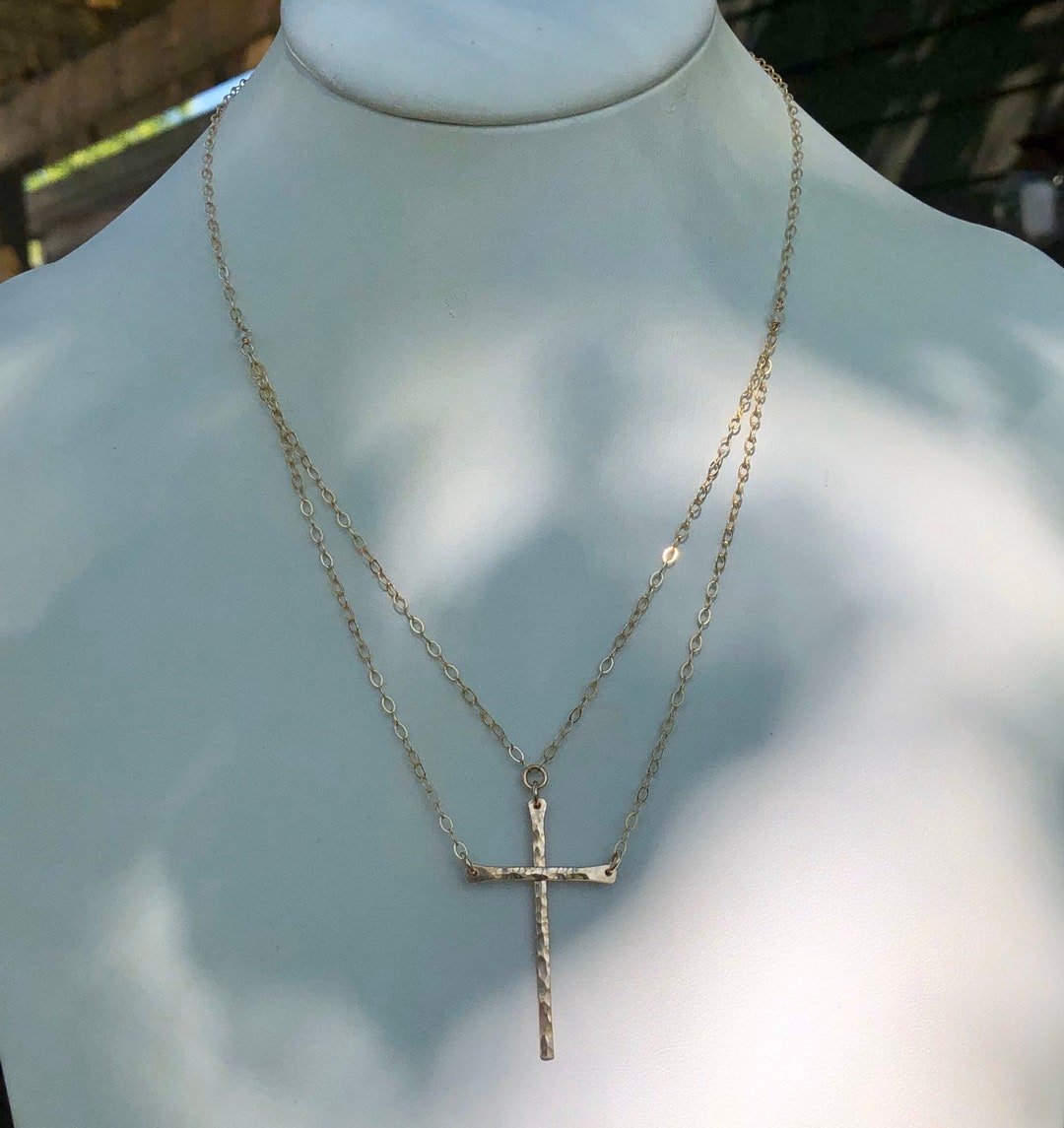 Original Be Still Two-piece Cross Necklace in Gold and Bronze - Etsy