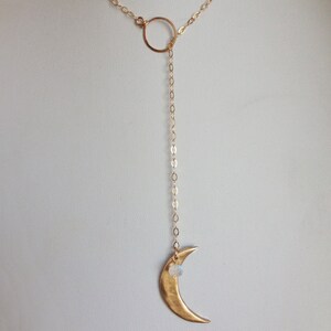 Luna Lariat Necklace with moonstone image 2