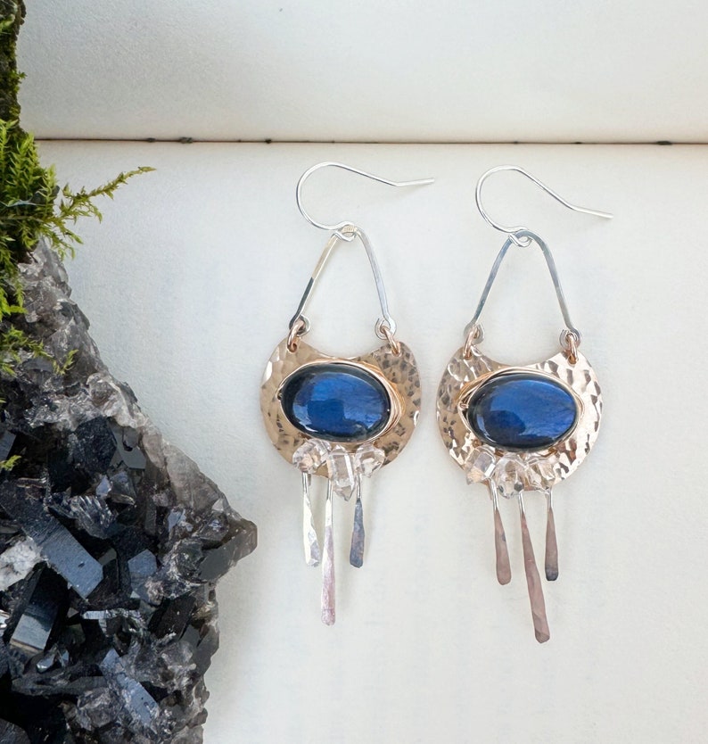 Labradorite and crystal quartz earringsSpring Thaw image 2