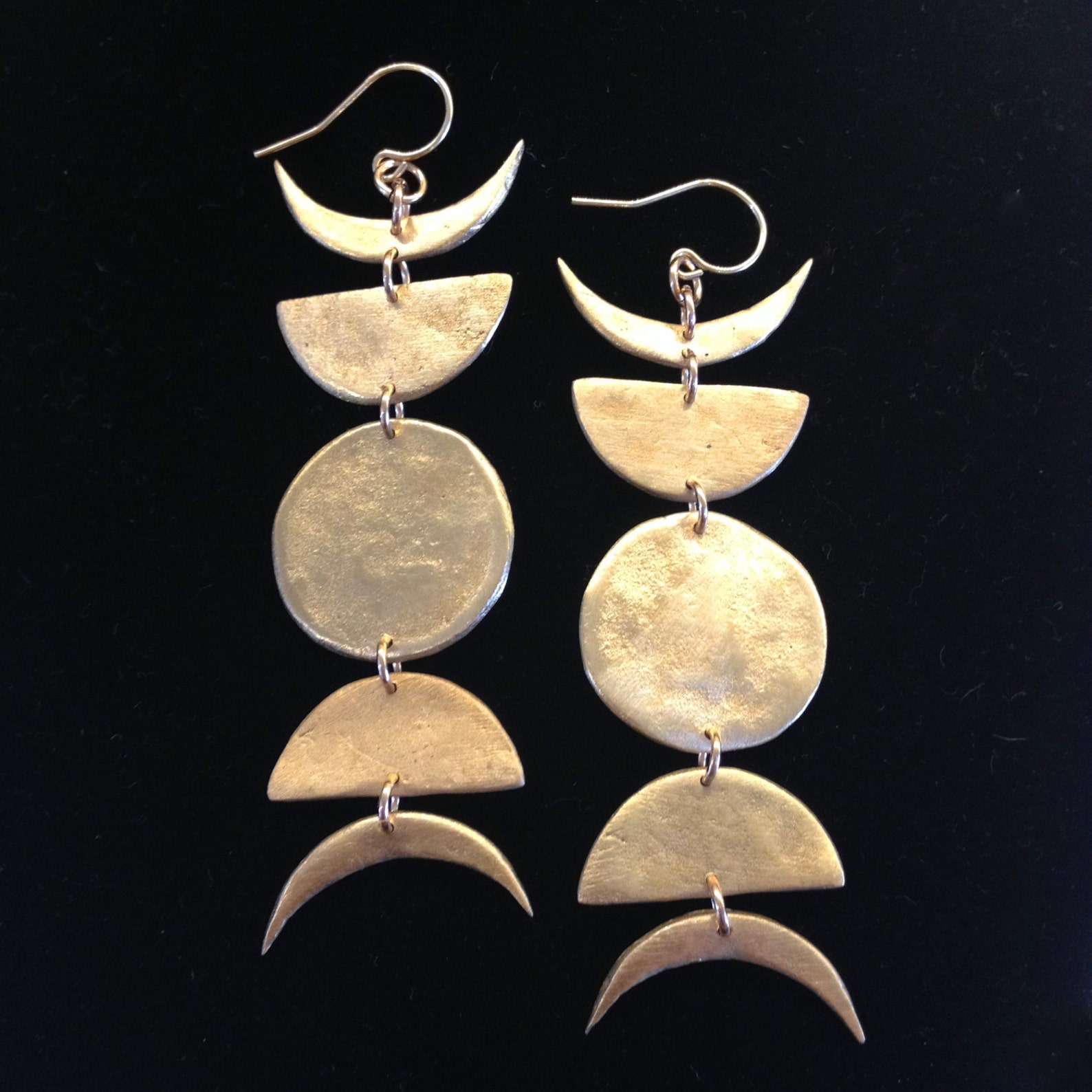 Moon Phase Earrings in Bronze Etsy