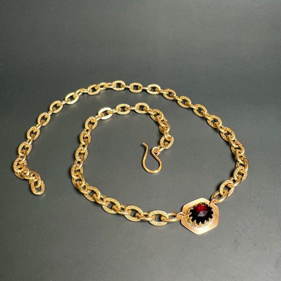 Elizabeth necklace-garnet and bronze