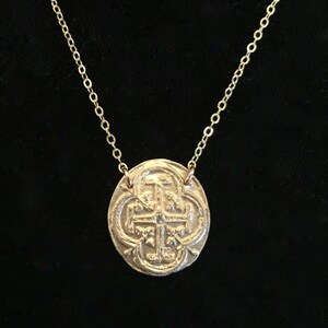 Medallion Necklace I in bronze and ruby or CZ image 4