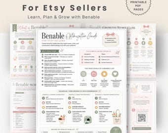 Benable Starter Kit for Etsy Sellers | Drive Traffic to Your Etsy Shop | Passive Income Planner | Benable Workbook | Seller Printable PDF
