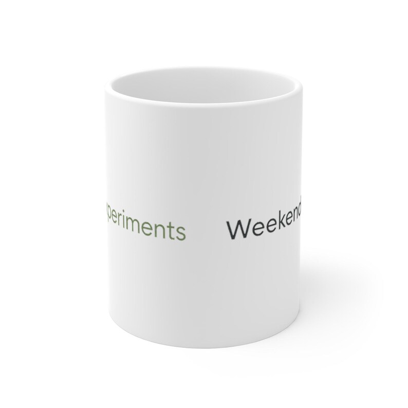 Weekend Experiments Mug Primary Wordmark Cream Banner USA Printed image 1