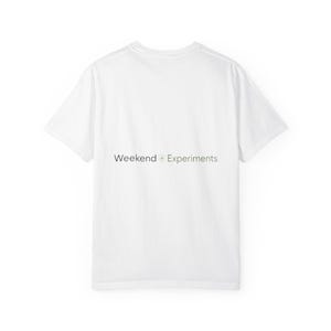 Weekend Experiments Shirt Primary Wordmark Comfort Colors Light USA Printed image 2
