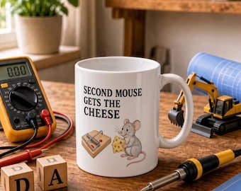 Taza divertida para papá: El que madruga, el gusano; el segundo ratón se lleva el queso. Impresa en EE. UU.