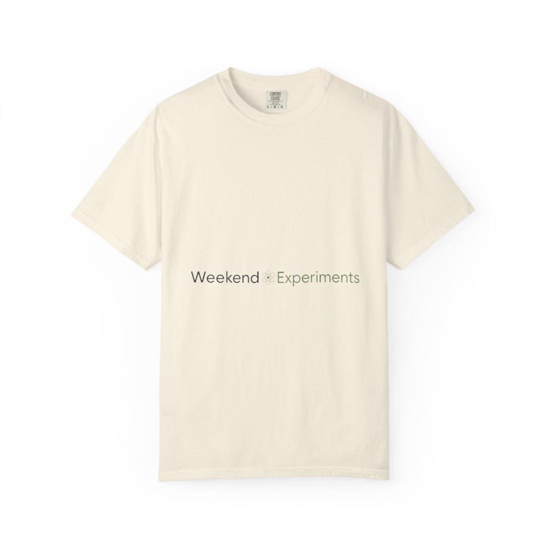Weekend Experiments Shirt Primary Wordmark Comfort Colors Light USA Printed image 3