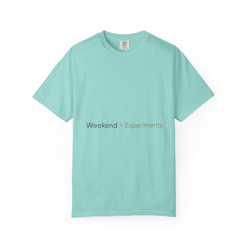 Weekend Experiments Shirt Primary Wordmark Comfort Colors Light USA Printed image 7