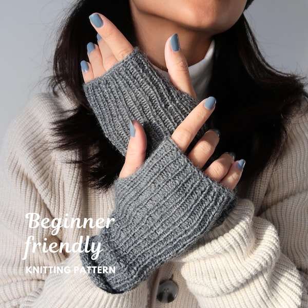 Instructions | EASY PEASY Fingerless Gloves| Beginner-friendly Knitting Pattern, Knit Accessory, Cozy Hand Warmer DIY, Instant Download