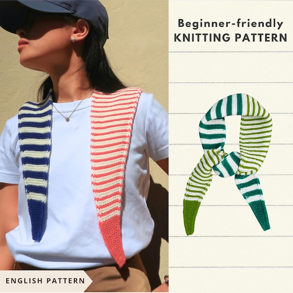 Instructions | MY FAVORITE STRIPES Scarf | Easy Knitting Pattern, Beginner-friendly, Instant Download