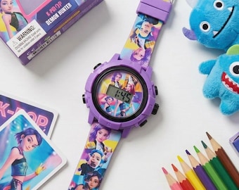 Anime Demon Hunters Projection Watch | 24 Image Digital Timepiece