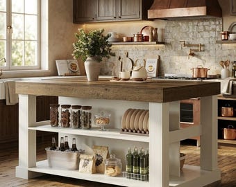 Kitchen Island Breakfast Bar with Storage and Seating