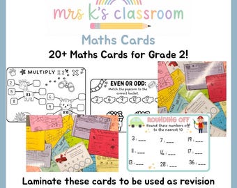 20+ Maths Revision Cards for Grade 2