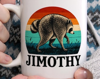 Jimothy Raccoon Mug, Viral Trash Panda Cup, Seattle Raccoon Coffee Tea Mug, Meme Gifts